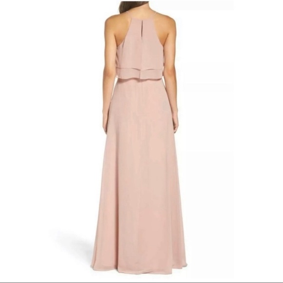 Jenny Yoo Charlie Ruffle Bodice Gown, sz 4 light cream pink - Picture 3 of 4